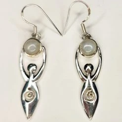 Goddess Earrings with Rainbow Moonstone
