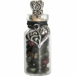 Hearts & Roses Witch Bottle - Rainbow Tourmaline + Heart