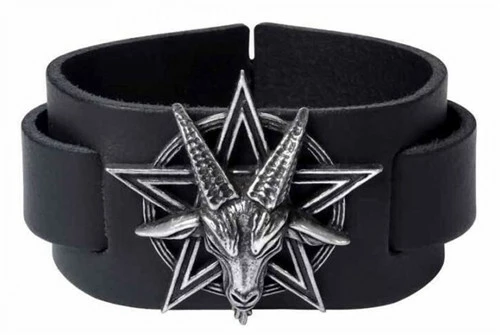 Baphomet Alchemy Baphomet Pentagram Leather Wriststrap