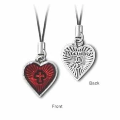 Hearts & Roses Sacred Heart Mobile Phone Charm