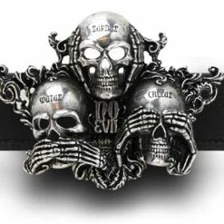 Skulls & Death No Evil Belt Buckle