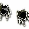 Hearts & Roses Black Heart Studs (pair)