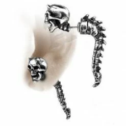 Skulls & Death Alchemy Wraith Spine Faux Stretcher Earring
