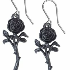 Hearts & Roses Alchemy Black Rose drop earrings
