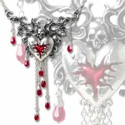 Hearts & Roses Bleeding Heart Necklace