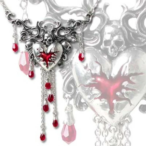 Hearts & Roses Bleeding Heart Necklace