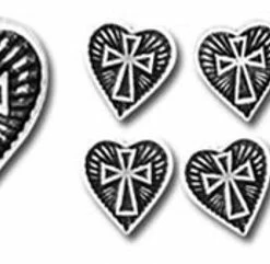 Hearts & Roses Sacred Heart Buttons