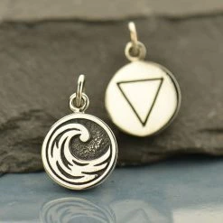 Water Element small sterling silver charm