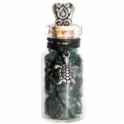 Witch Bottle - Moss Agate + Turtle