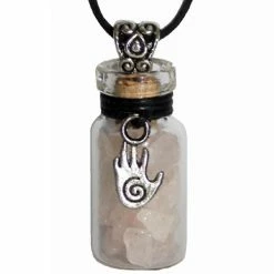 Witch Bottle - Rose Quartz + Healing Hand
