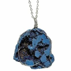 Quartz Geode Wired Pendant - Blue